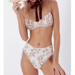 For Love & Lemons Gelato Cream Rose Bikini  🍋